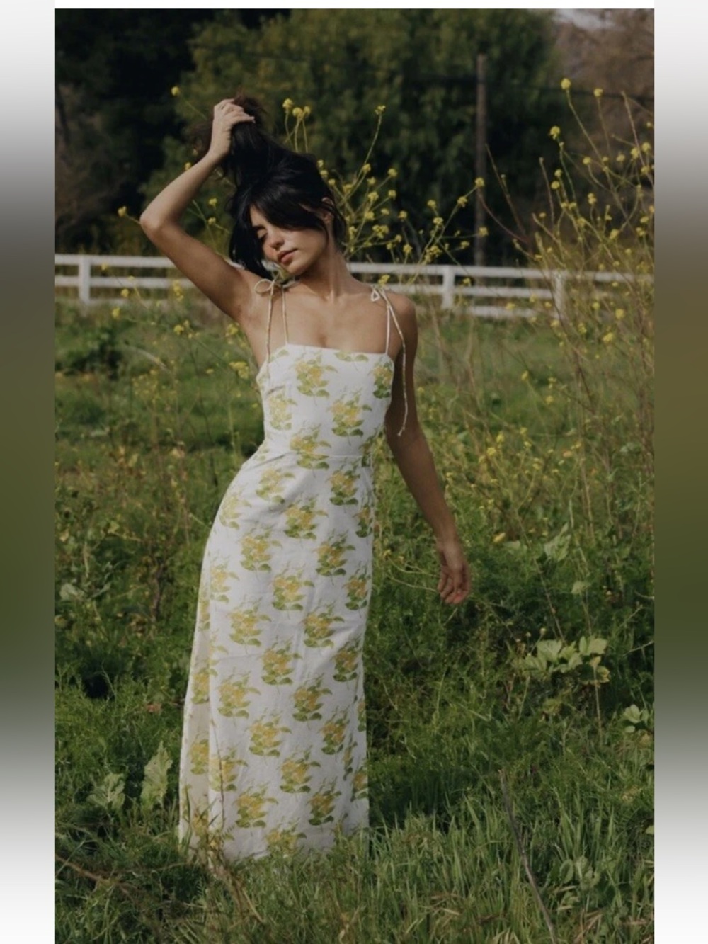 Cousin The Label Women's Sz Small Yellow Floral Sleeveless Maxi Dress